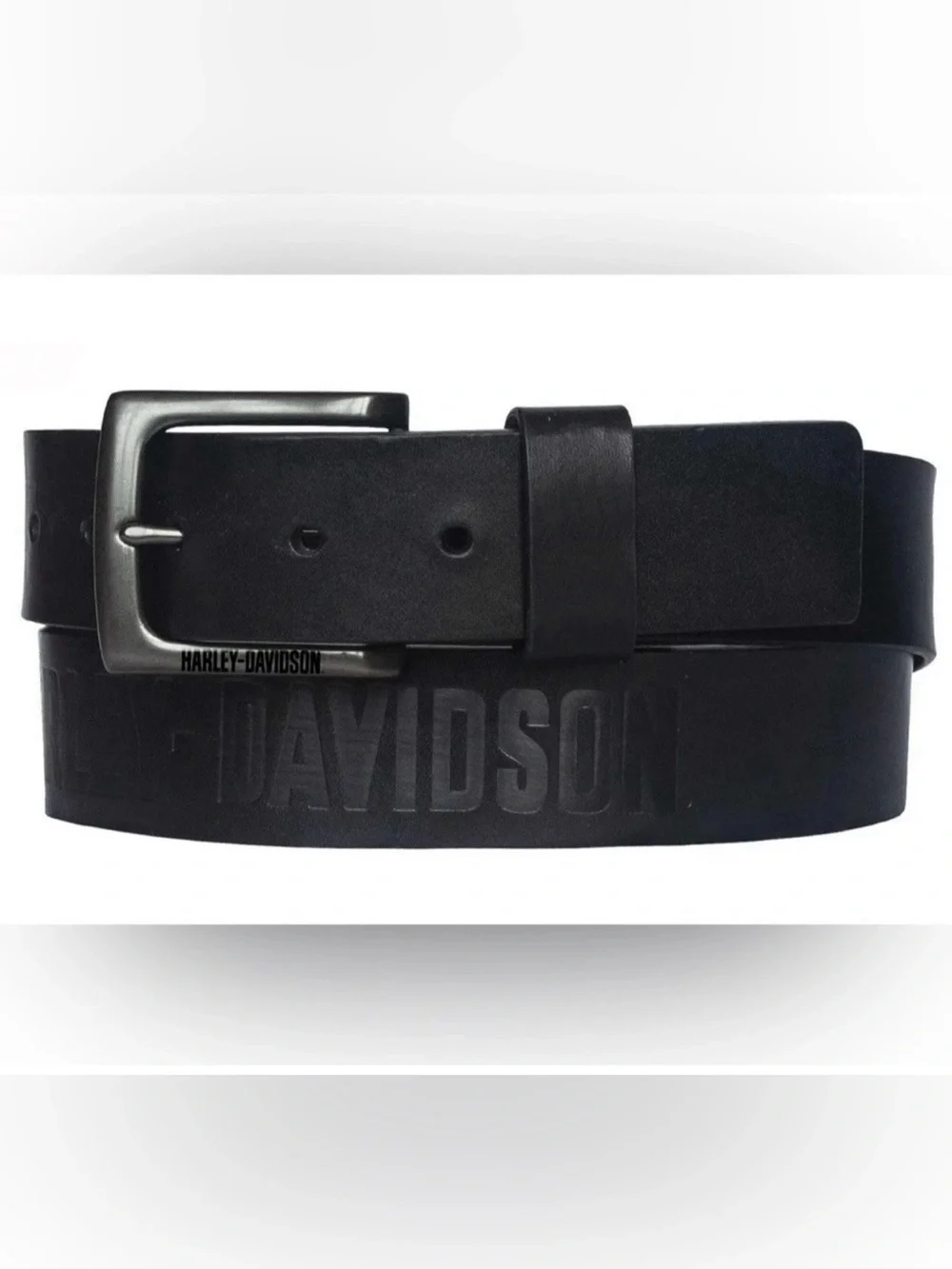 Harley-Davidson Vintage Race Genuine Black Leather Belt SZ 32 Antique Nickel NWT